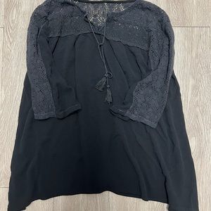 Black Shirt With Lace